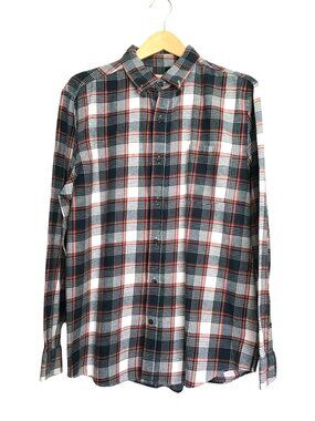 ST. JOHN'S BAY - MEN CHECKED 100% COTTON FLANNEL SHIRT SIZE LARGE